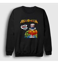 Presmono Unisex Siyah Out Helloween Sweatshirt 149401tt