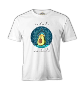 Yoga - Avocado Inhale Beyaz Erkek Tshirt