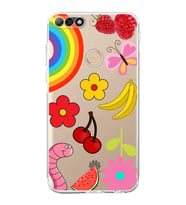 PrintiFy Huawei Y7 2018 ile Uyumlu Water Color 5  Kamera Korumalı Şeffaf  Kılıf