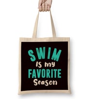 Favorite Swim Season Summer Vacation Swimming Pool Swimmer Bez Çanta Uzun Saplı