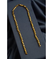 Hematit Doğal Taş Parlak Gold Yuvarlak Bombeli Faset Kesim 6mm Dizi [AA]