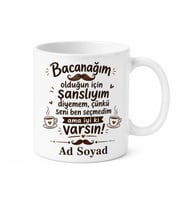 Bacanak İçin Kişiye Özel Esprili Baskılı Kupa Bardak Hediye