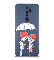 Oppo A9 2020 Uyumlu Lansman Kılıf Aşk Tasarımlı İçi Kadife Kapak-Petrol Mavisi (Şeffaf)