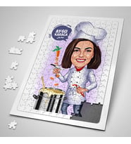Kişiye Özel Hediye 240 Parça Chef Hatun Karikatürlü Puzzle