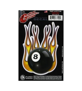 D'Addario Planet Waves GT77109 Gitar Tattoo Sticker - Flame 8 Ball (Aksesuar)  Alevli 8 Numara Top Tasarımı, Dayanıklı İnce Yapı ve Pratik Kullanım