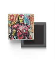 Iron Man - Baskılı Buzdolap Magneti Kare - 9x9 cm