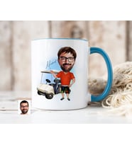 Bk Gift Kişiye Özel Golf Oyuncusu Karikatürlü Mavi Kupa Bardak-8, Sevgiliye Hediye, Arkadaşa Hediye
