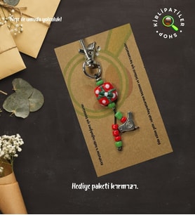 KirliPatiler Murano Cam Yılbaşı Noel Anahtarlık, Çanta Aksesuarı (04)