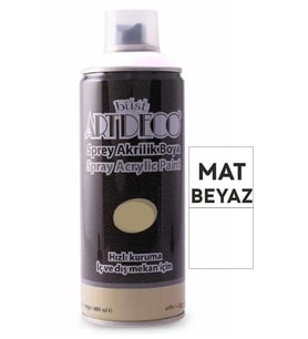 Artdeco Akrilik Sprey Boya 400 ML Mat Beyaz Akrilik Sprey Boya (Karışık)