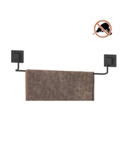 Tekno Tel EF-260 Yapışkanlı Banyo Uzun Havluluk Siyah (Krom)