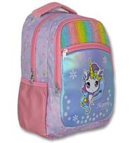 Ümit Çanta Üç Gözlü Kız Çocuk İlkokul Çantası - Gökkuşağı Unicorn - Turkuaz Pembe - 5015
