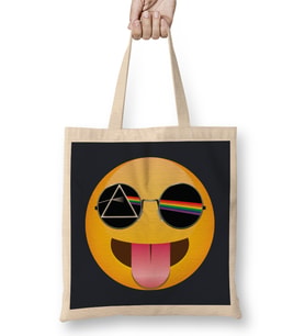 Dark Side Of The Sticking Out Tongue Emoji Bez Çanta Uzun Saplı