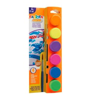 Carioca Tempera Yıkanabilir Poster Boya 25 ml x 6 Fosforlu Renk Fırçalı Set (Karışık)