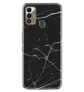 Tecno Spark 7T Kılıf Resimli Desenli Baskılı Silikon Kılıf Siyah Mermer 1299