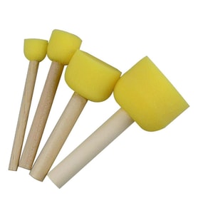 Ponpon Tampon Sünger Fırça Seti 4 Lü 1 Paket Artlantis Sünger Tampon 4 lü 1 Paket (Sarı)