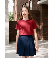 LCW Kids Bordo Bisiklet Yaka Kız Çocuk Tişört