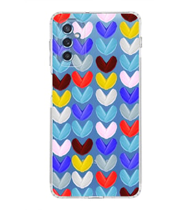 PrintiFy Samsung Galaxy M52 ile Uyumlu 1mm Slim Fit Water Color 1 Baskılı Şeffaf  Kılıf