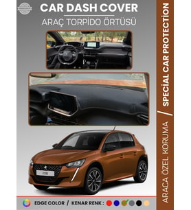PEUGEOT 208 (2019-2025) Torpido Örtüsü Ön Göğüs Koruma Torpido Koruma Birebir Uyum Kaymaz Özel Kesim