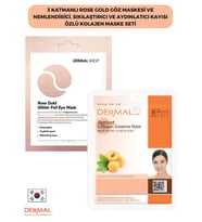 3 Katmanlı Rose Gold Göz Maskesi ve Nemlendirici, Sıkılaştırıcı Ve Aydınlatıcı Kayısı Özlü Kolajen Maske Seti