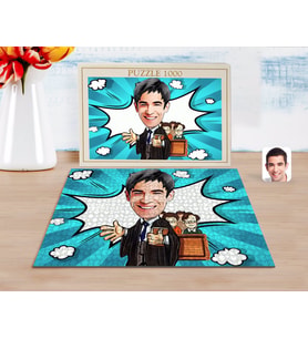 BK Gift Kişiye Özel Erkek Avukat Karikatürlü 1000 Parça Profesyonel Puzzle-2