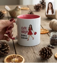 Kişiye Özel Karikatürlü Cute But Virgo Başak Burcu Kupa Bardak Doğum Günü Hediyesi