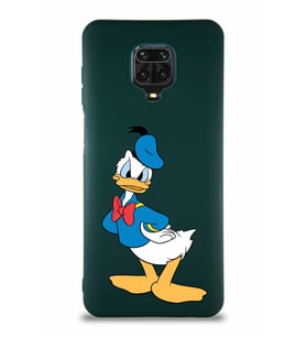 Xiaomi Redmi Note 9 Pro Soft Premier Kapak Donald Duck-D Tasarımlı Silikon Kılıf - Yeşil (Şeffaf)