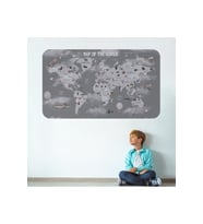 Eğitici Dünya Haritası Dünya Atlası Çocuk Ve Bebek Odası Duvar Sticker-3811-85x130