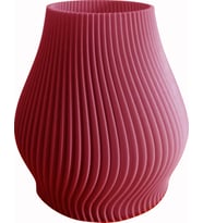 Vazo Saksı Spiral Desenli 3D baskı Özel Üretim (Kırmızı)