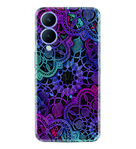 Vivo Y17S Kılıf Silikon Desen Özel Seri Colurful Mandala 1667
