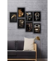 Yonlinesell 7 Parça Çerçeve Görünümlü Mdf Tablo Seti 1222207
