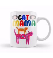 Cat Mama Funny Cat Lover Gifts For   Men Kids Kupa Bardak Porselen