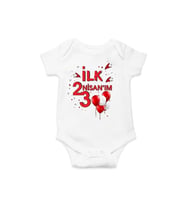 İlk 23 Nisan Balon Özel Tasarım Bebek Zıbın Pamuklu Çıtçıtlı Body