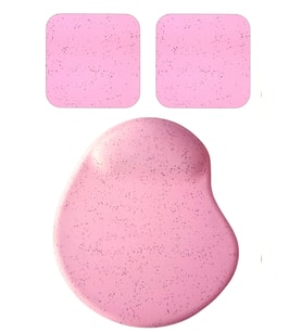 Oval Pembe Kum Desen Bilek Destekli Mouse Pad + 2 Adet Kupa Fincan Bardak Altlığı Altlık Set