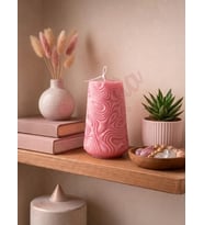 Mumelia Candles Monokrom Kumul - Doğal Soya Dekoratif Mum - Pembe