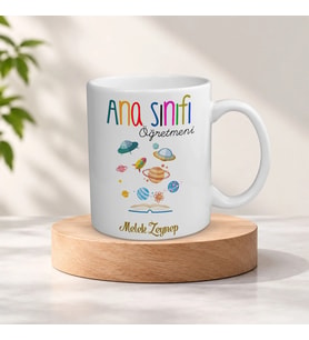 Kişiye Özel İsimli Anasınıfı Öğretmeni Temalı Kupa Bardak