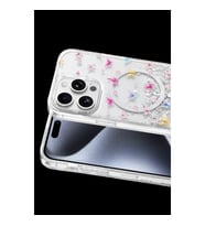 Onegif Apple İphone 15 Pro Max Misk Simli Magsafe Kapak - Desen 4
