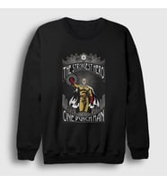 Presmono Unisex Siyah Strongest Anime One Punch Man Sweatshirt 240841tt