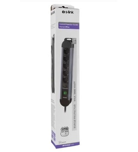 S-link SPGKS05 1.5m 3G1.5mm2 900 Joule 5Li Akım Kor. Gri Priz Çoklayıcı