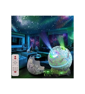 Dinozor Yumurtası Galaxy Projektör ile Gökyüzü ve Müzik Keyfi (Krem)