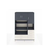 Hyperion Dolap 9 Raflı 6 Çekmeceli 3 Kapaklı 132x44x195 Antrasit-Antrasit/Aytaşı