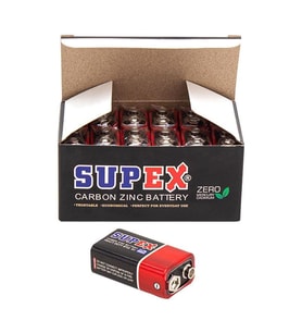 Supex 6F22 9 Volt Pil 12 'Li Paket