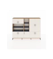 Arges Dolap 14 Raflı 9 Kapaklı 220x30x163 Çam-Aytaşı/Antrasit