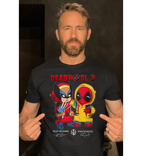 Deadpool 3- Deadpool &Wolverine 2024 Unisex Siyah T-shirt