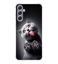 PrintiFy Samsung Galaxy A54 Uyumlu Kedi 2 Baskılı Şeffaf Köşe Korumalı Antişok Kılıf