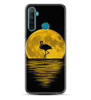 Realme 5i 5 Pro 6i 7 Pro 8 Kılıf Desemli Silikon Ay ve Flamingo 1775