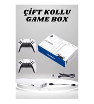 Mey İthalat® 4K 3D HD Görüntü Kaliteli Kablosuz Çift Kollu 20.000 Oyunlu Retro Oyun Konsolu TV Box