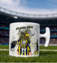 BK Gift Kişiye Özel İsimli Baba-Kız Sarı Lacivert Evladıma Miras Bu Sevda Hammer Kulplu Kupa Bardak-1, Doğum Günü Hediyesi, Taraftar Hediyesi