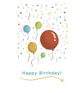 Konsept Tebrik Kartı - Happy Birthday, Balon