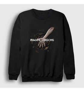 Presmono Unisex Siyah Friction Imagine Dragons Sweatshirt