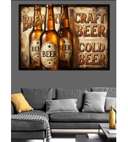 Soğuk Bira Retro Metal Tabela Dekoratif Kanvas - Mdf Ahşap Tablo